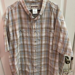 Wrangler Short Sleeve Plaid Button Down Shirt Men’s Size 3X